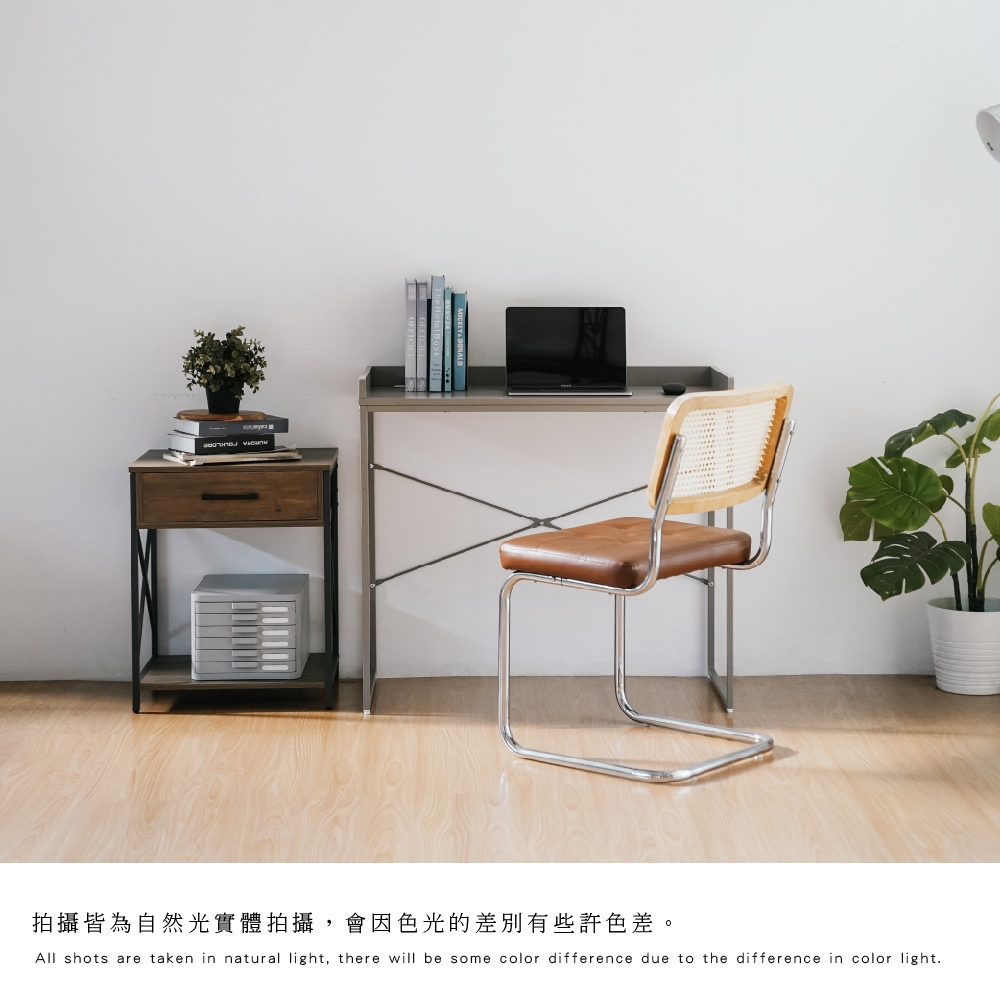萬用桌 書桌 化妝桌 辦公桌 工作桌 奶茶色 鐵架工作桌 電腦桌 韓系 韓風 TA492, 奶茶色, large