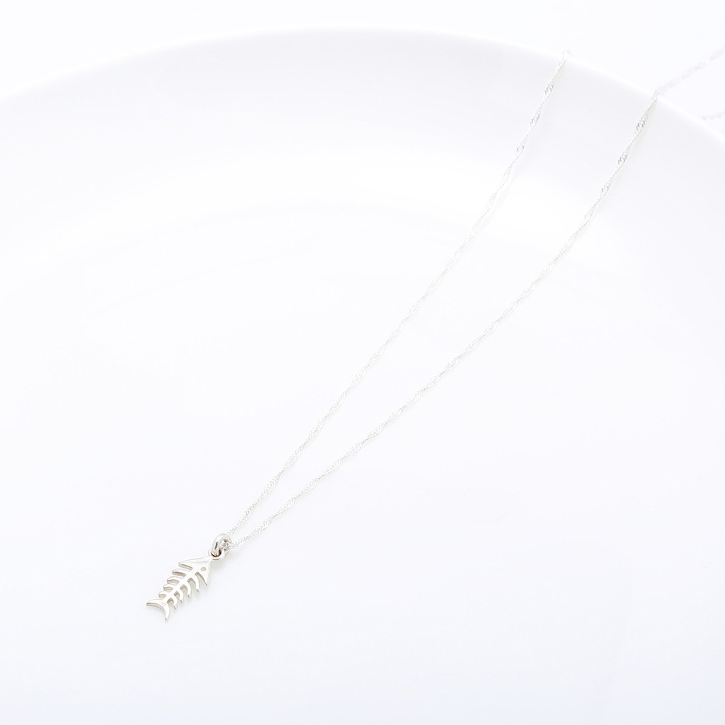 【Angel & Me】Lucky Fish Fishbone s925 sterling silver necklace Valentine Day gift, , large