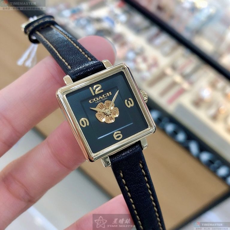 [星晴錶業]COACH手錶,22mm,CH00220黑色錶面金色錶殼深黑色真皮皮革錶帶款, , large