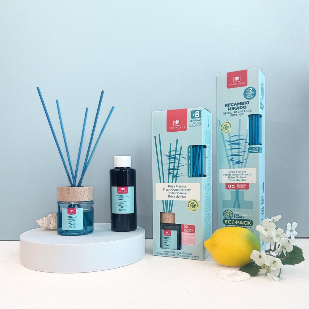 [西班牙CRISTALINAS] 經典室內擴香特惠組 _海洋微風( 經典35ml+ 補充瓶85ml) 無酒精 擴香瓶 清新香調 海洋香調 佛手柑, , large