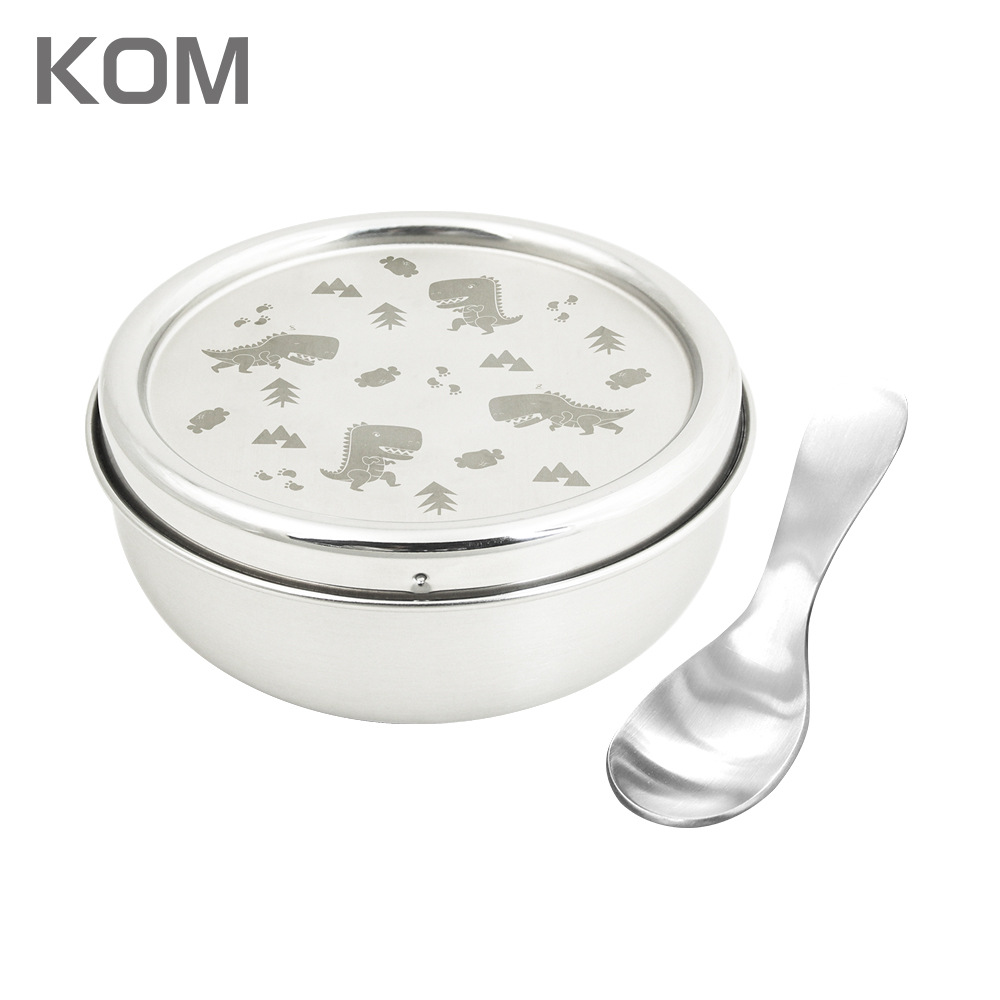 【KOM】台灣製316不鏽鋼兒童隔熱碗/附湯匙+防水牛津布保溫便當袋/餐袋 2入組(圖案任選), , large