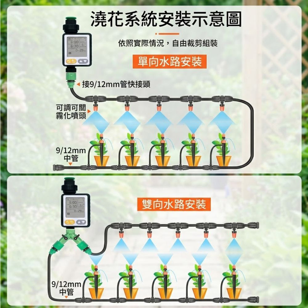 雨天感應定時自動澆花器-黑色中文標準款, , large