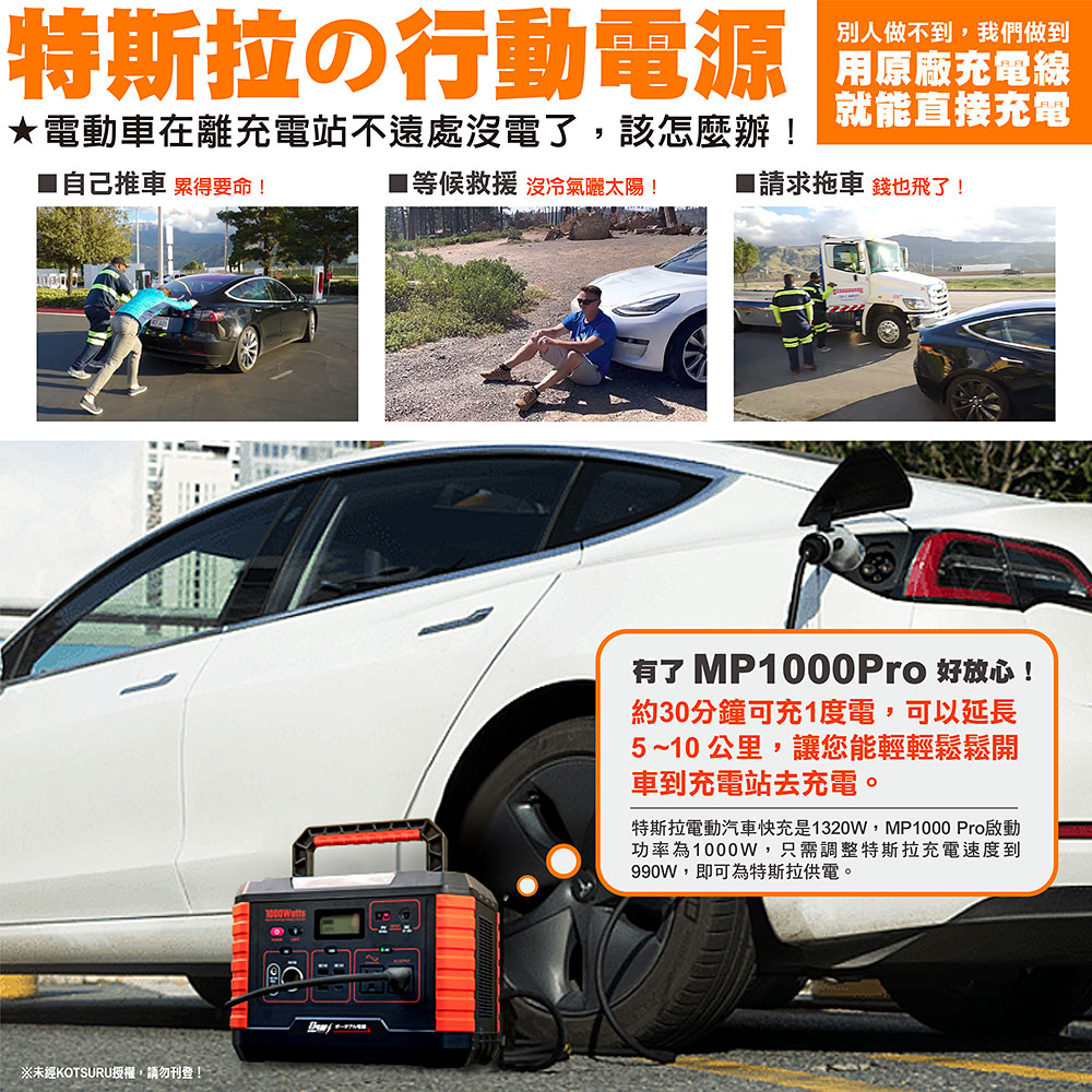 【KOTSURU】8馬赫 手提式儲能電源 1000W超大功率行動電源 AI【UPS】0毫秒無縫供電 (含AI偵測系統), , large