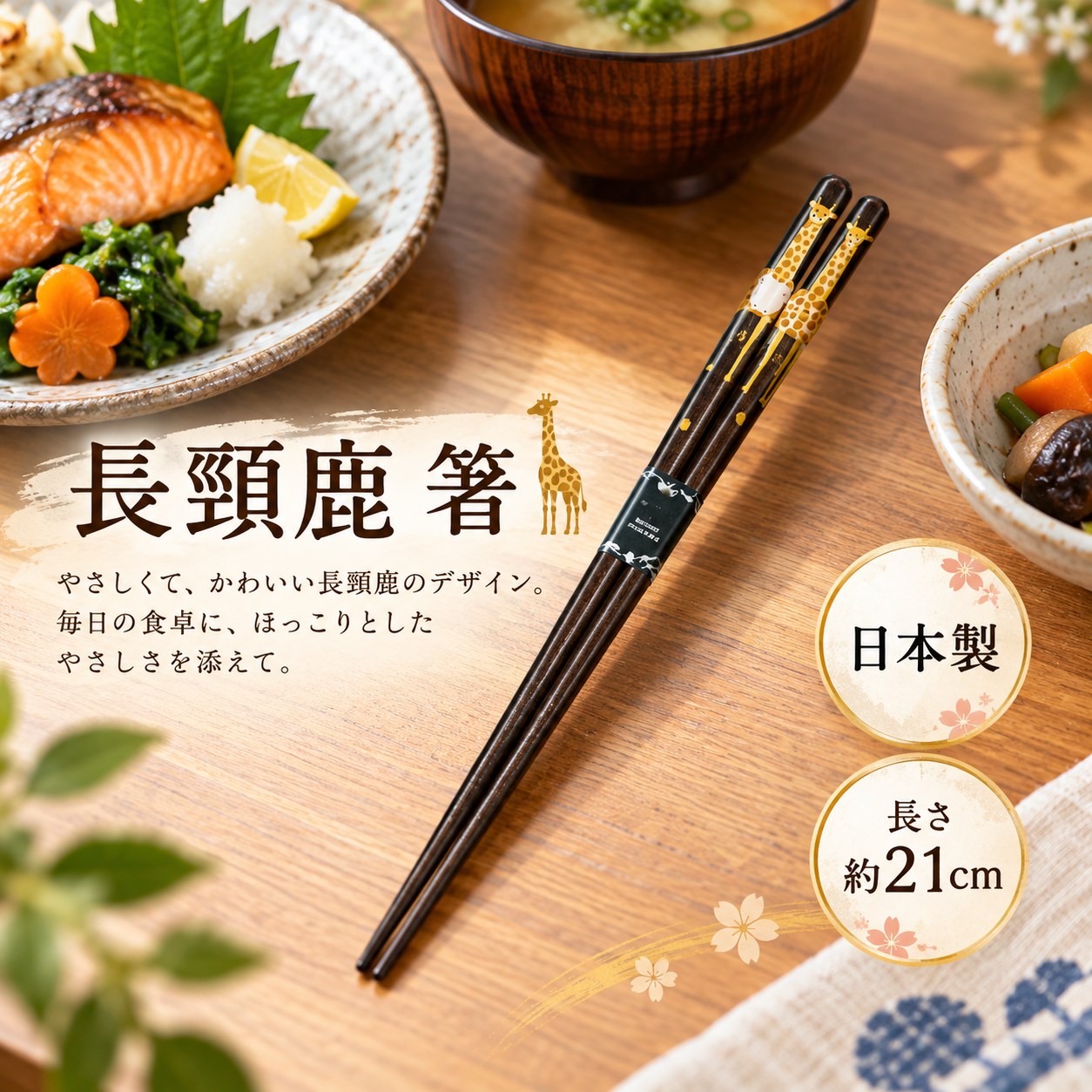 【HIYASU日安工坊】日本工藝箸-長頸鹿, , large