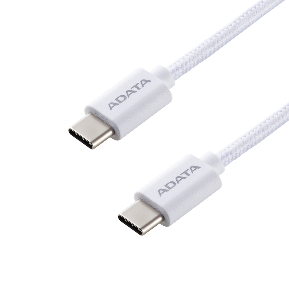 【ADATA 威剛】USB-C to USB-C 白色 充電傳輸線 編織線 長度 100cm, , large