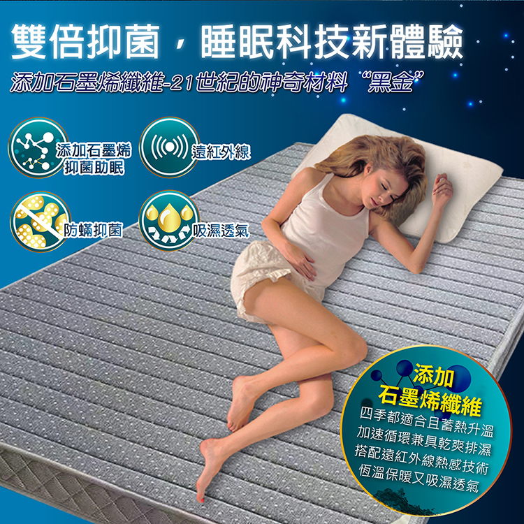 11公分釋壓記憶石墨烯床墊, , large