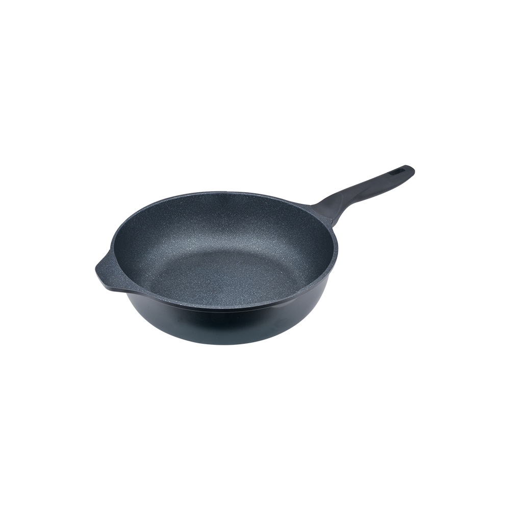 Miyaco 米雅可 礦岩鑄造不沾深型平底鍋平煎鍋IH無蓋附蓋 無蓋30cm-Leidea樂德兒, , large