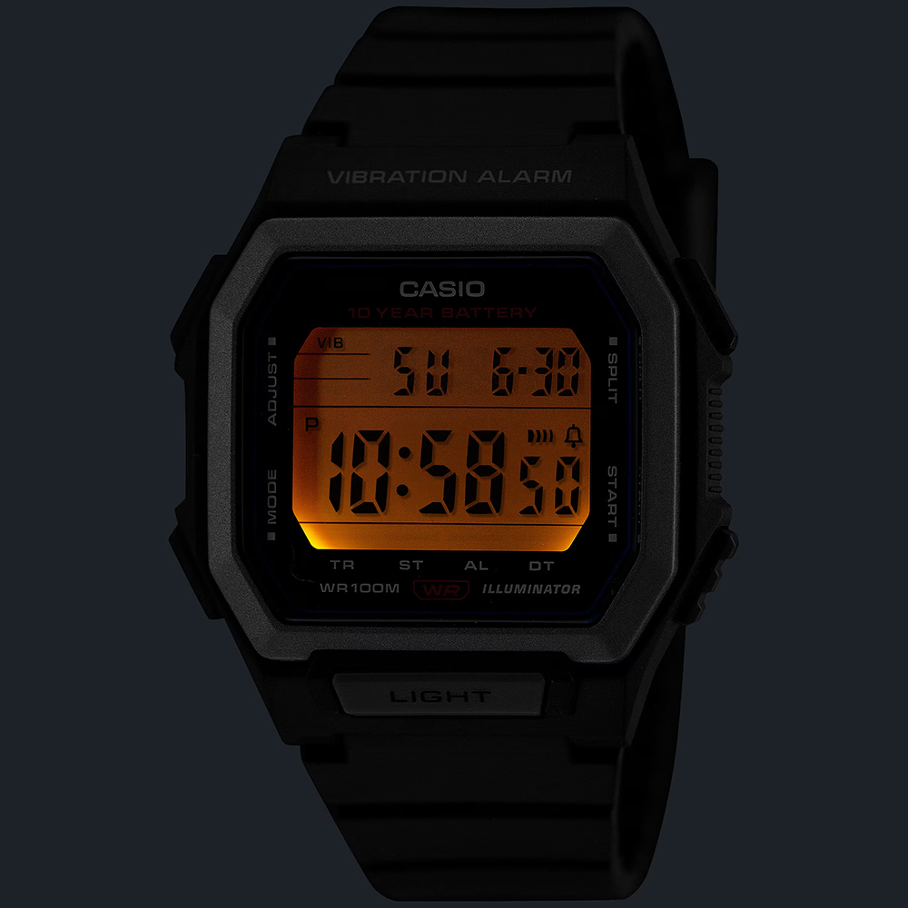 CASIO 卡西歐 10年電力方形電子錶-墨綠 手錶 學生錶 送禮 禮物 推薦(W-738H-3AV), , large