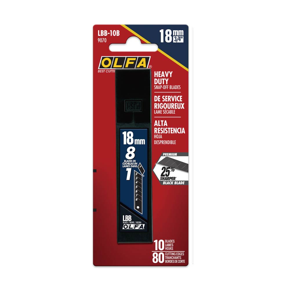 【OLFA】大型超銳黑刃 美工刀片 10片裝/包 LBB-10, , large