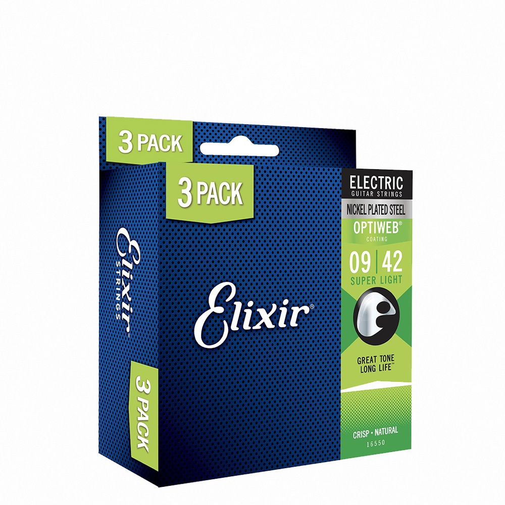 Elixir 16550 Optiweb 超薄包覆 電吉他套弦三包裝 09-42【敦煌樂器】, , large