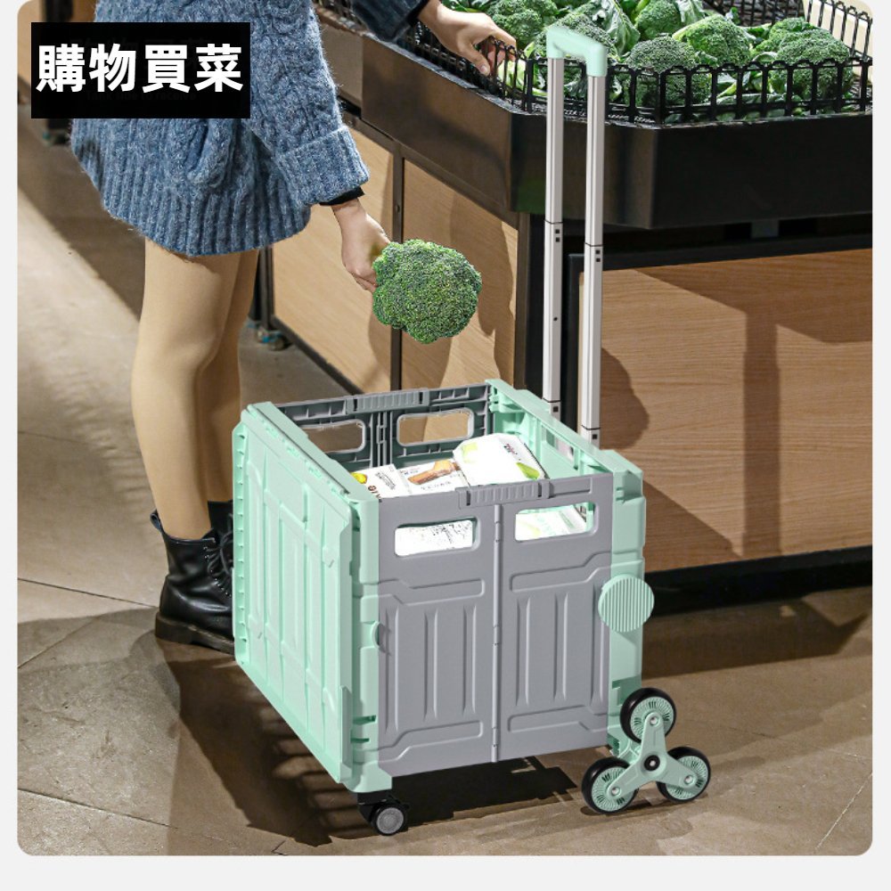 【A&R】升級版吾家有貓八輪爬坡折疊購物車 75L   鋼琴黑, , large