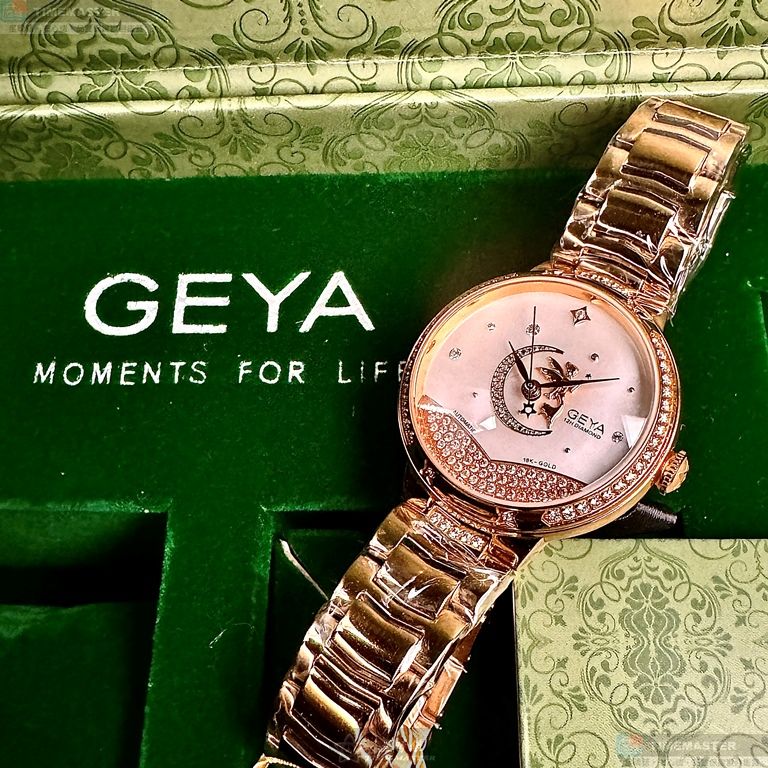 [星晴錶業]GEYA手錶,30mm,G09020LHW白色錶面玫瑰金錶殼玫瑰金色精鋼錶帶款, , large