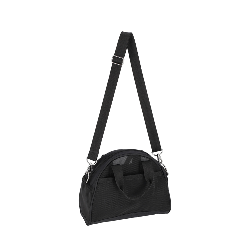 Lesportsac Sheer Round Small Satchel 微透網布小型手提包 半月包 側背包 送禮 禮物 女包(黑色)L261-1818N-LD55, , large