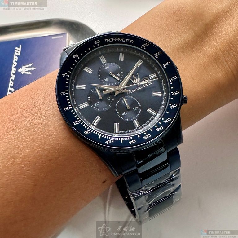 [星晴錶業]MASERATI手錶,44mm,R8873640023寶藍色錶面寶藍錶殼寶藍精鋼錶帶款, , large