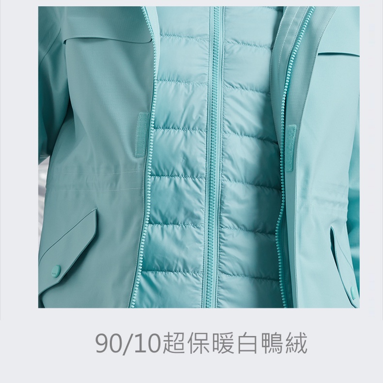 12145126女款中長版羽絨兩件式外套／衝鋒衣／最輕量、最亮眼的登山外套, , large