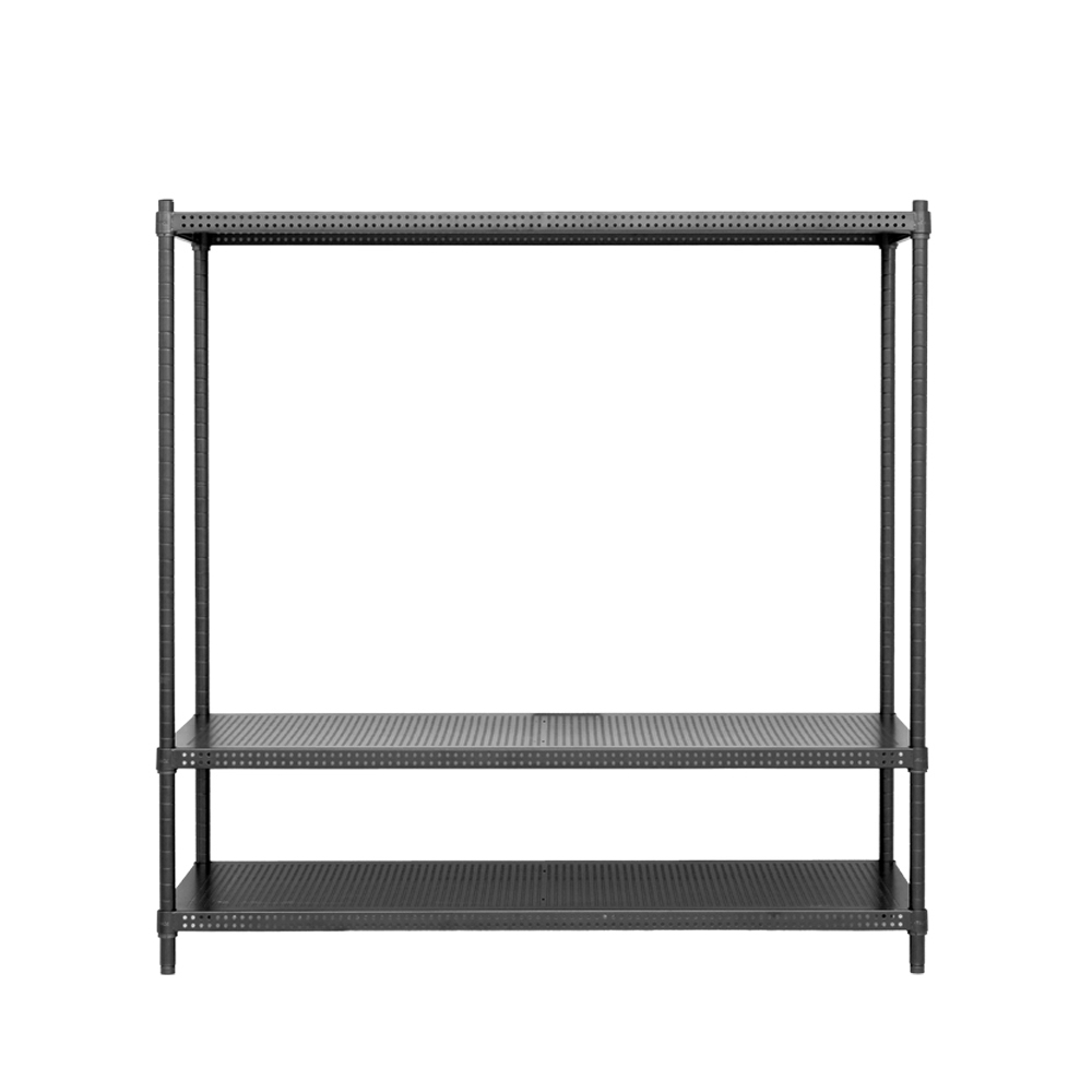 【Y HOUSE】120x45x120 cm perforated plate three-layer grill/storage rack/shelf/TV rack/hole shelf/TV cabinet-black, , large