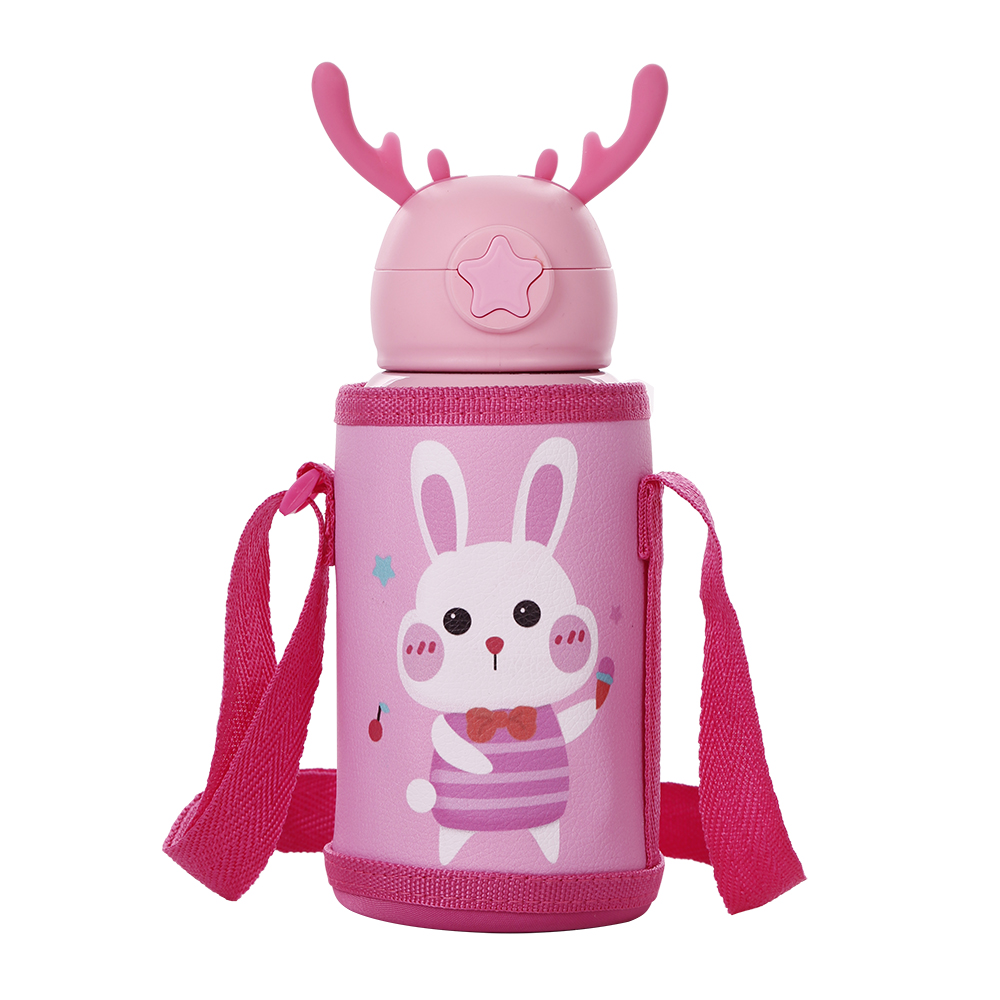 Straw thermos bottle, 兔子, large