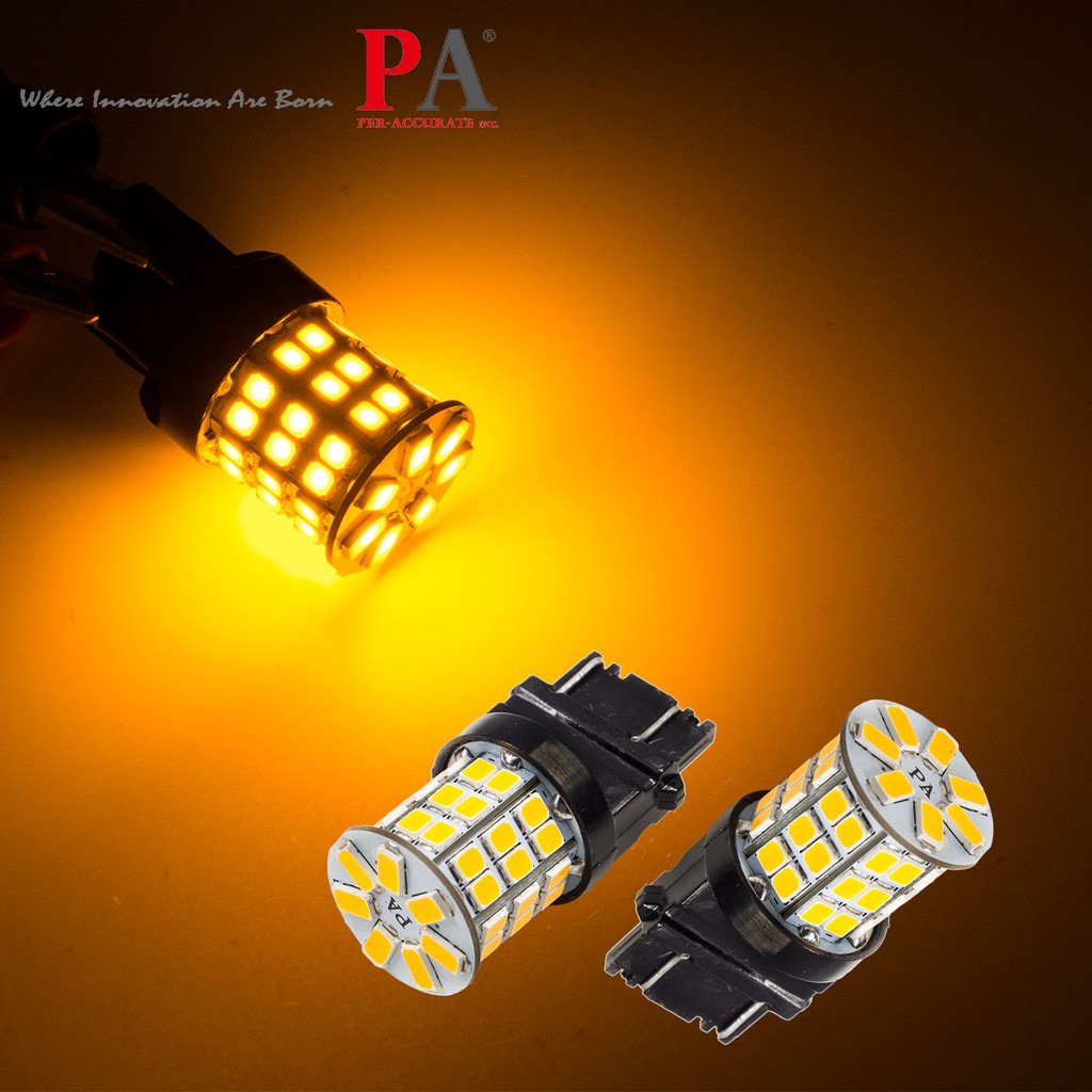 【PA LED】美規 3157 3156 49晶 5630 2835 SMD LED 橘光 黃光 方向燈 日行燈 小燈, , large
