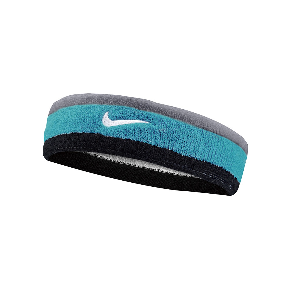 NIKE SWOOSH 頭帶 止汗髮帶 健身 訓練 跑步 籃球 運動 時尚 吸汗 乾爽 透氣 彈性 柔軟 舒適 灰藍黑, , large