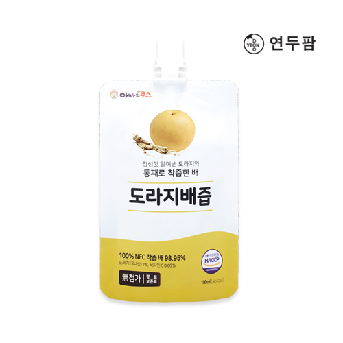 【韓國YEONDOOFARM妍杜農場】NFC 100% 水梨桔梗汁禮盒組 (100ml &times; 20包), , large