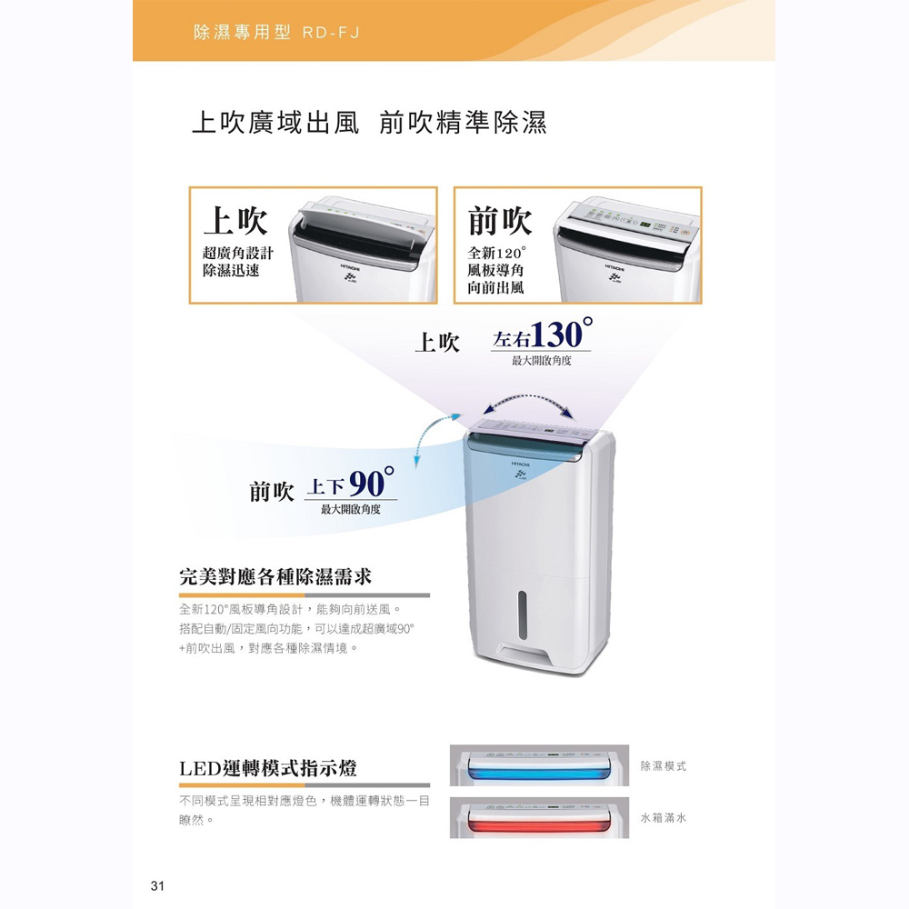 HITACHI 日立 1級能效 11公升舒適節電除濕機 RD-22FJ, , large