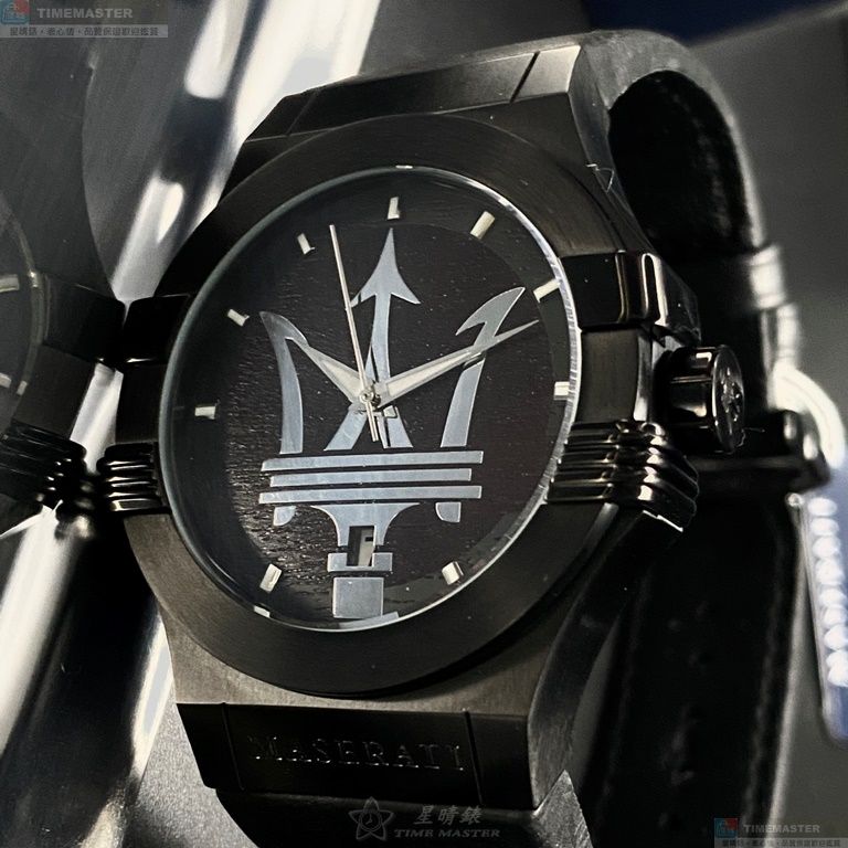 [星晴錶業]MASERATI手錶,42mm,R8851108026深咖啡錶面黑錶殼深黑色真皮皮革錶帶款, , large