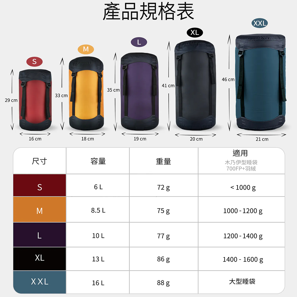Litume E638 睡袋壓縮袋 8.5L 橘, , large