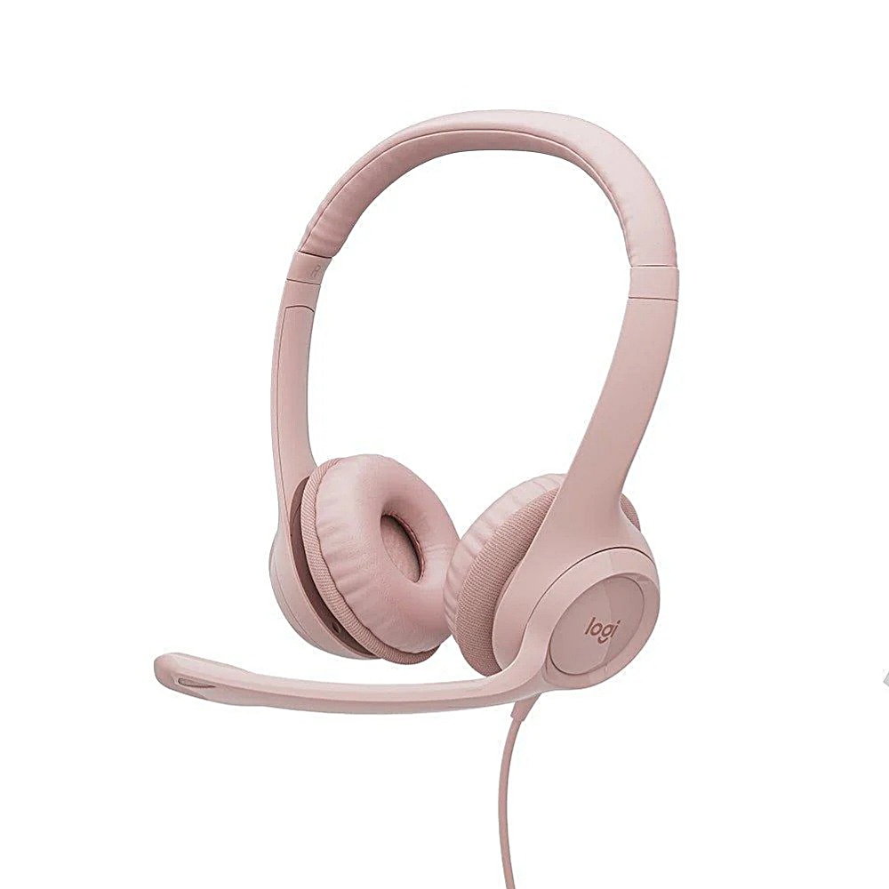 【 Logitech 羅技 】H390 玫瑰粉 有線耳機 麥克風, , large