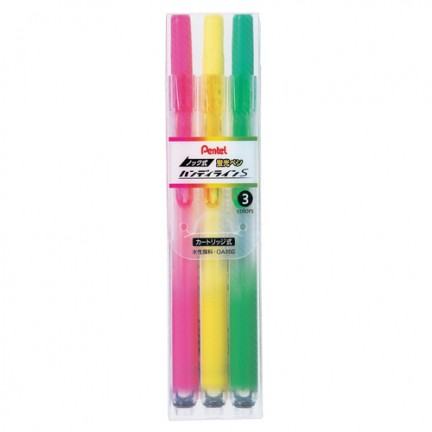 【 Pentel 飛龍 】按壓式自動螢光筆 3色/組 SXNS15-3, , large