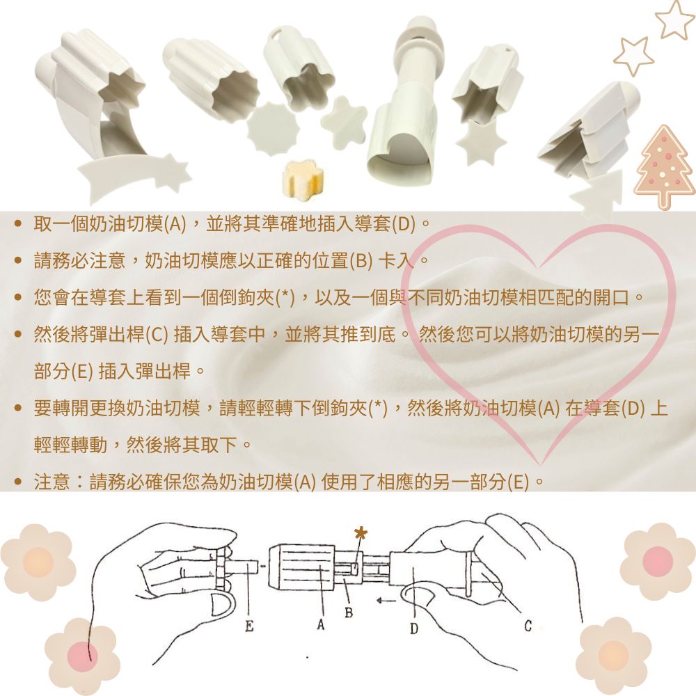 GS MALL 台灣製造 六種圖型餅乾模組 起司模型 奶油塊造型 巧克力模具 工具料理 烘焙模具 餅乾模型, , large