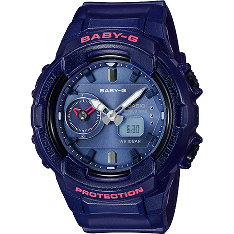 CASIO 卡西歐 Baby-G 旅行家世界時間手錶-海軍藍 BGA-230S-2A, , large