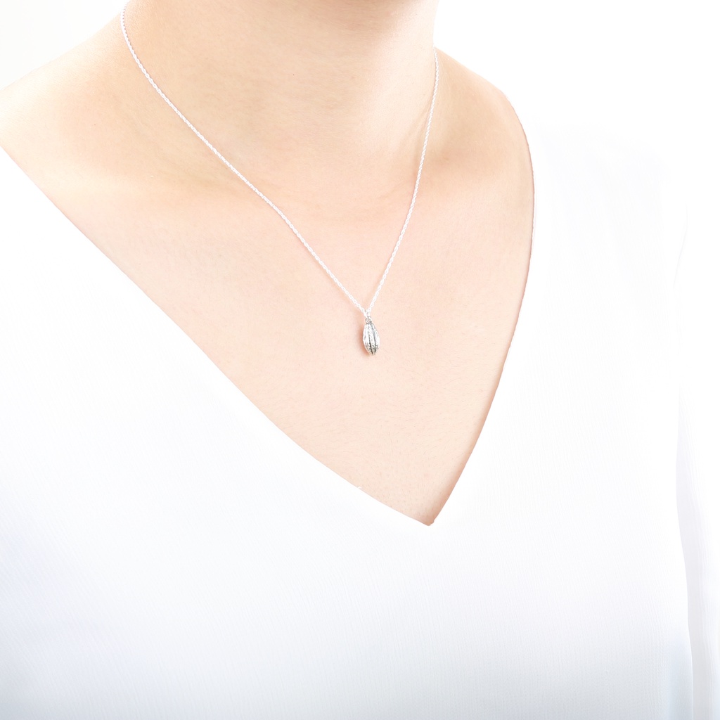【Angel & Me】Cocoa Bean Chocolate s925 sterling silver necklace Valentine Day, , large