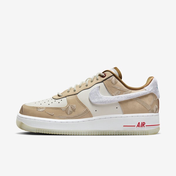 Kixpress-Nike Wmns Air Force 1 07 LX 女 休閒鞋 經典 毛絨 刺繡 奶茶 白 [FD4341-101], , large