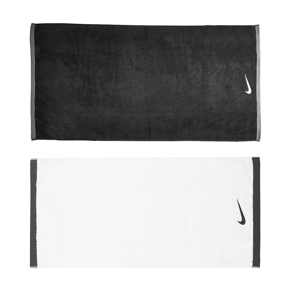 NIKE FOUNDAMENTAL TOWEL 毛巾 80x35cm 戶外 運動 簡約 時尚 素色 純棉 吸水佳 黑 白, , large