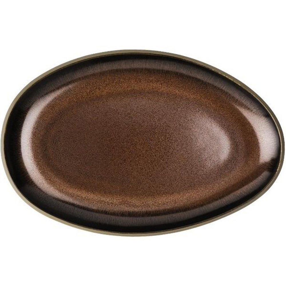 Rosenthal-Junto造型橢圓盤-棕銅25cm, , large