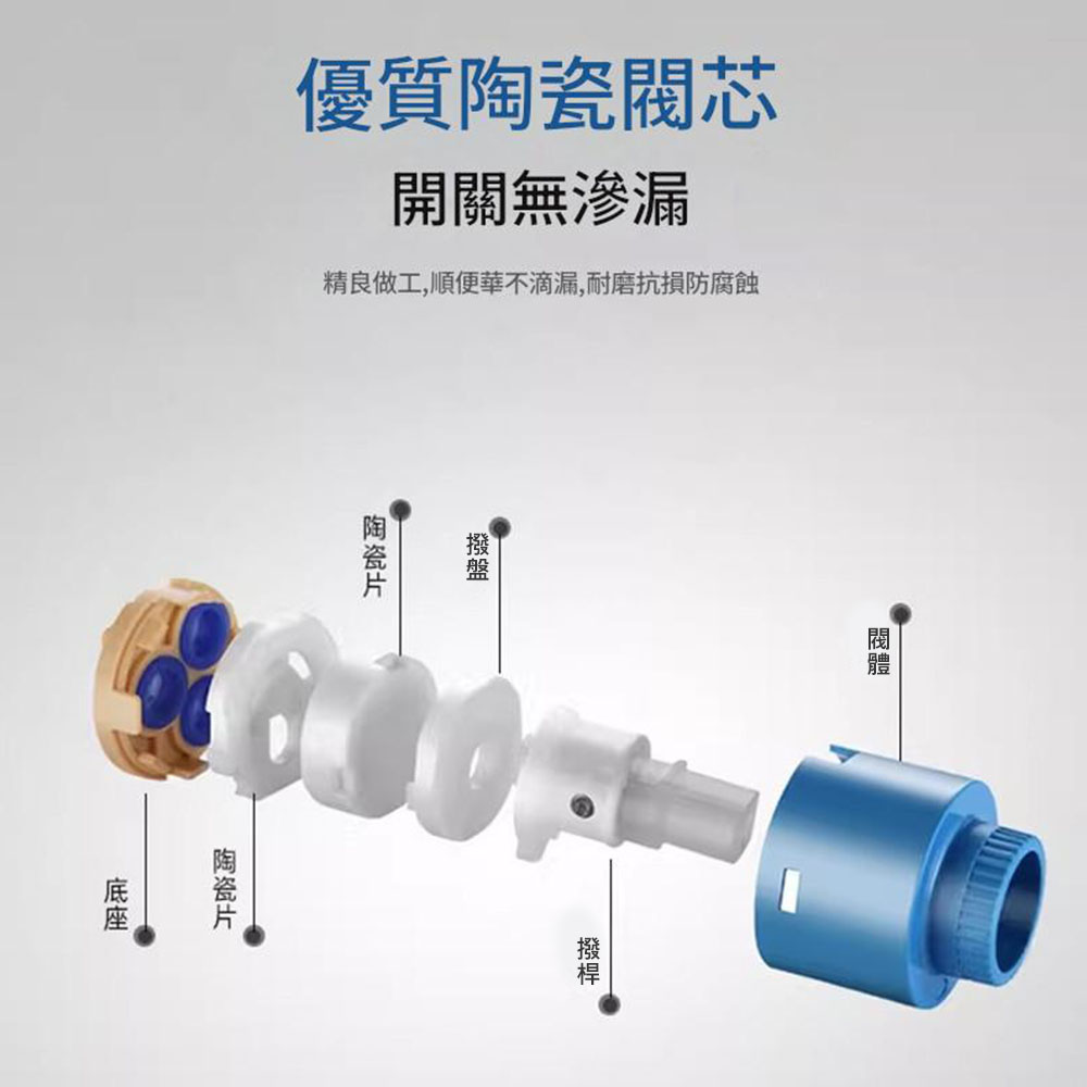 G-shaped heightened hot and cold water faucet (electroplated silver) 30CM high - comes with 2 x 60cm high-pressure hoses, , large