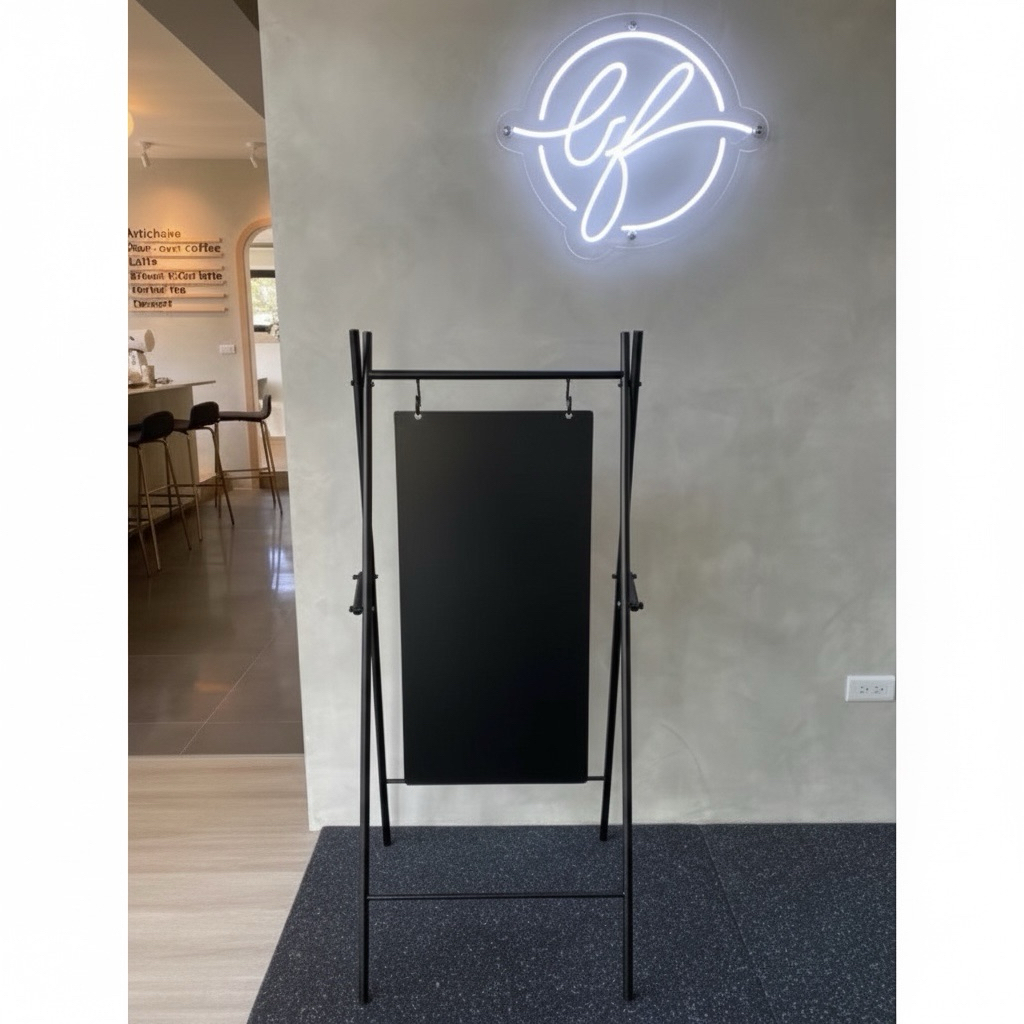 【 SHAONIANNA.TW 】極簡風金屬落地式展示牌架 吊掛告示牌架 商用標示牌立架, , large