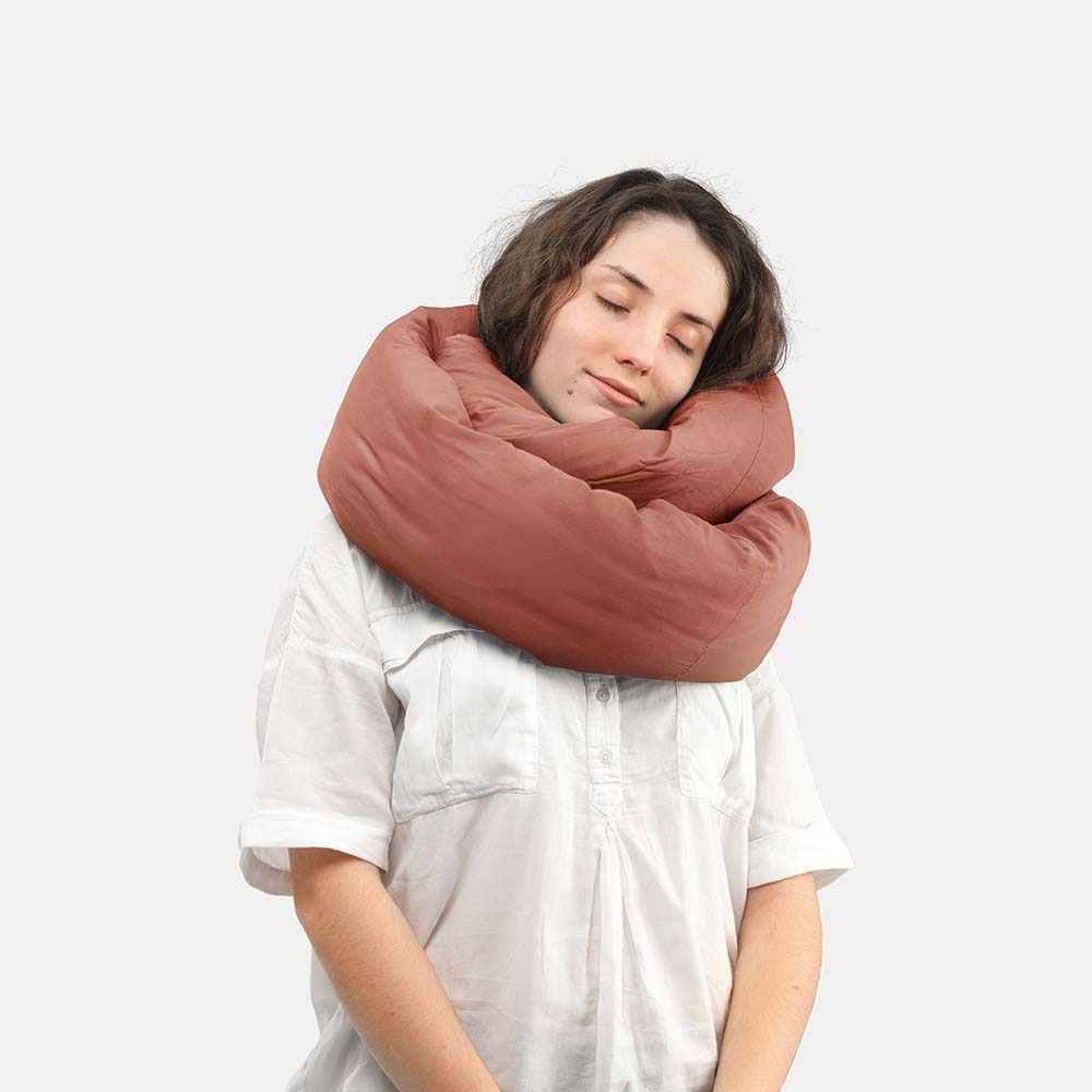 Infinity Pillow Travel Neck Pillow Terracotta, , large