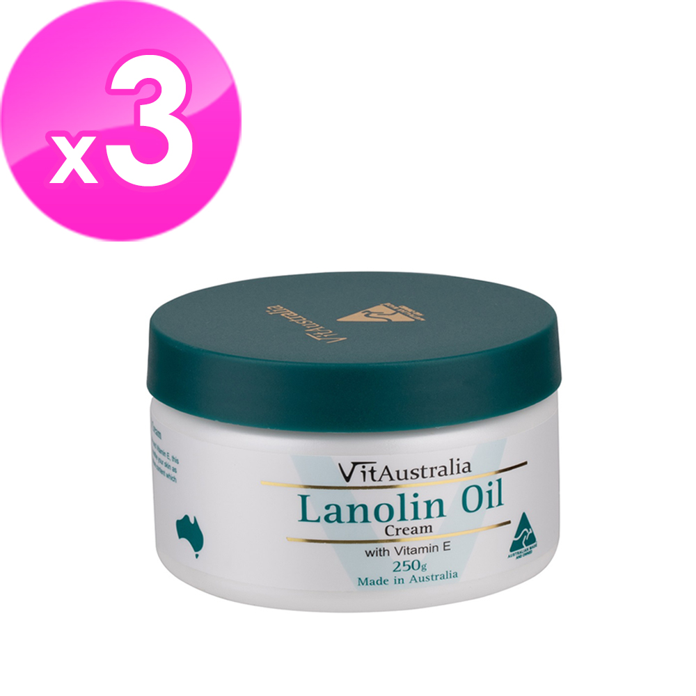 Natures Care VitAustralia 綿羊油滋潤霜含維他命E(3入組 250g/罐), , large