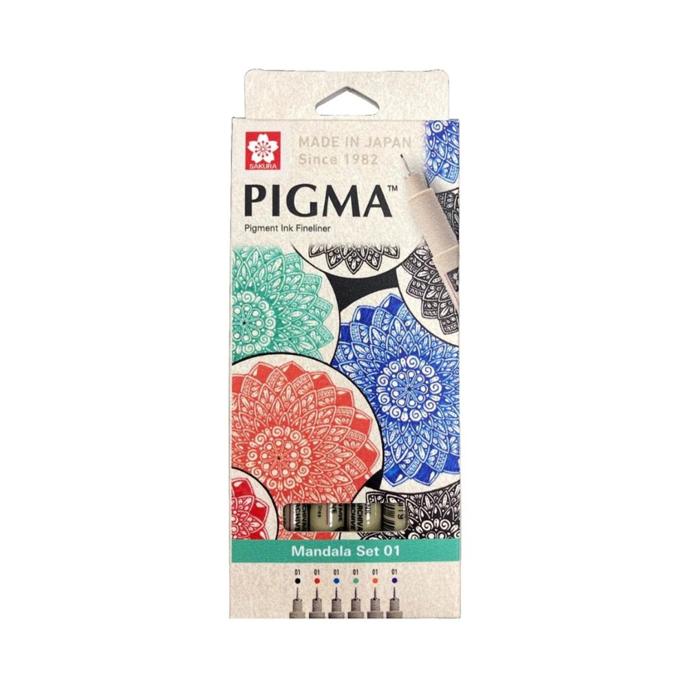 日本 SAKURA PIGMA筆格邁 代針筆套6入組-曼陀羅 / 組 XSDK01-MD6A, , large
