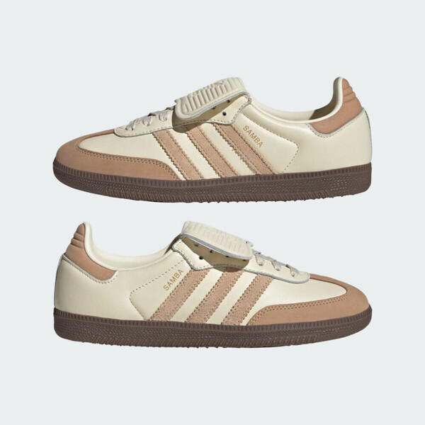 Kixpress-Adidas Samba Lt W 女 運動休閒鞋 德訓鞋 復古 麂皮 翻鞋舌 舒適 米 卡其 [JH5706], , large