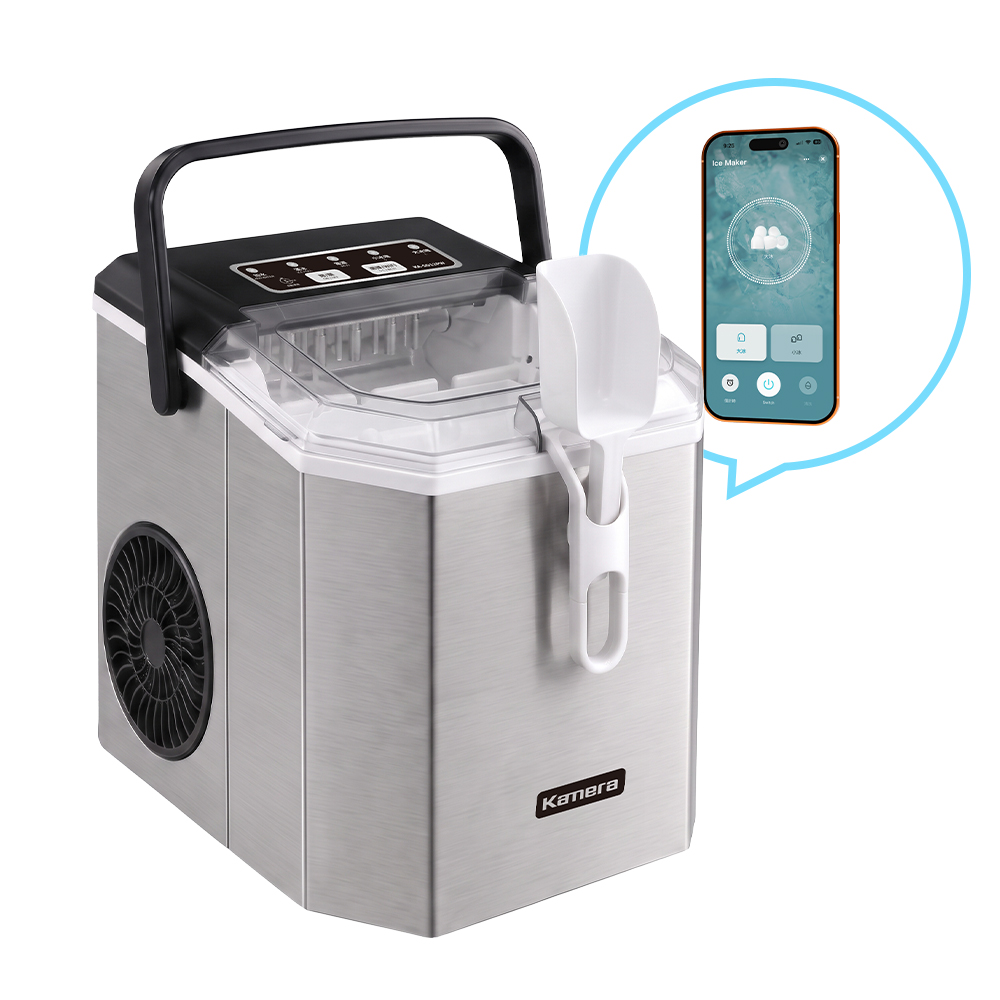 Kamera WiFi 全自動微電腦製冰機 子彈型冰塊 全新升級 KA-SD12PW（外觀方型）, , large