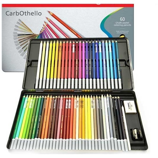 【德國天鵝STABILO】CarbOthello 奧賽樂水性粉彩筆 暈染 疊色 乾濕兩用(ST1436)鐵盒36色, , large