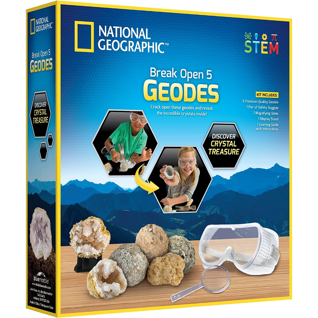 NATIONAL GEOGRAPHIC 國家地理 發現水晶寶藏(敲開原石發現水晶)-5入原石, , large