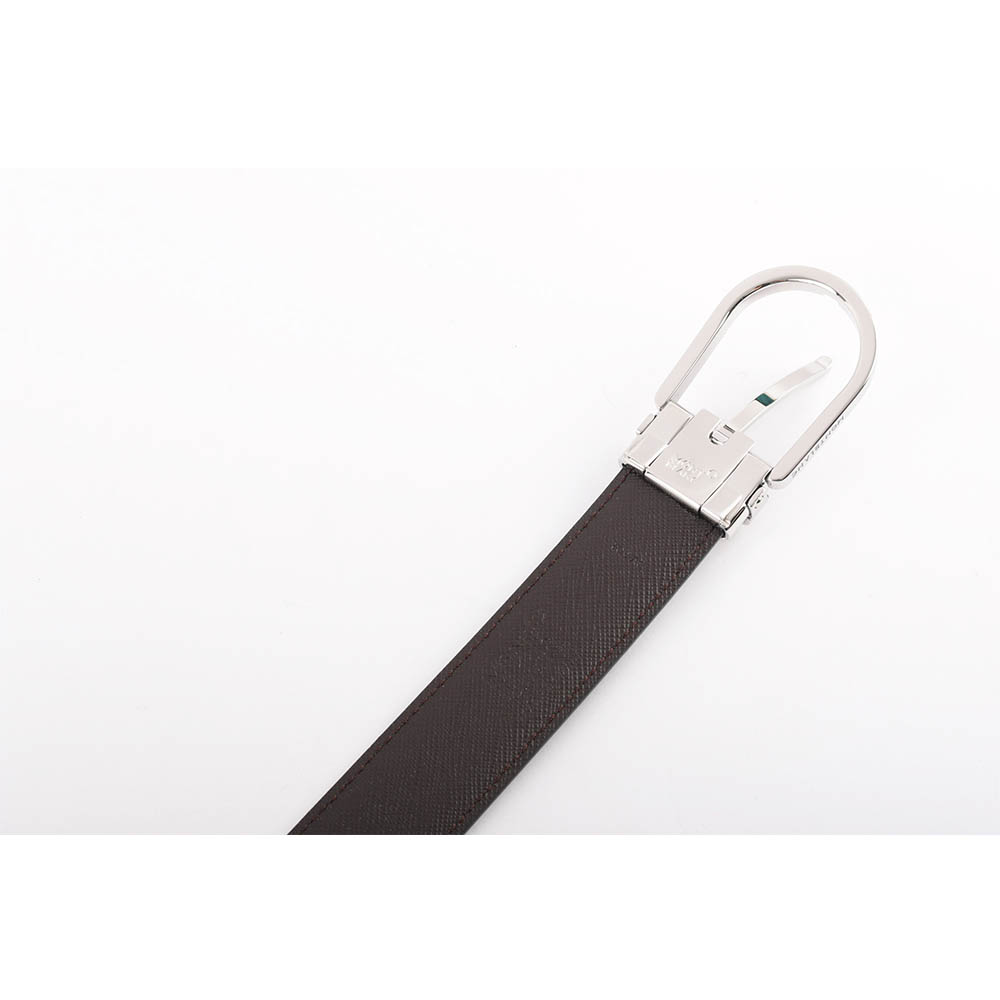 Montblanc 萬寶龍 防刮牛皮搭釦式雙面可用皮帶/黑色/棕色, , large