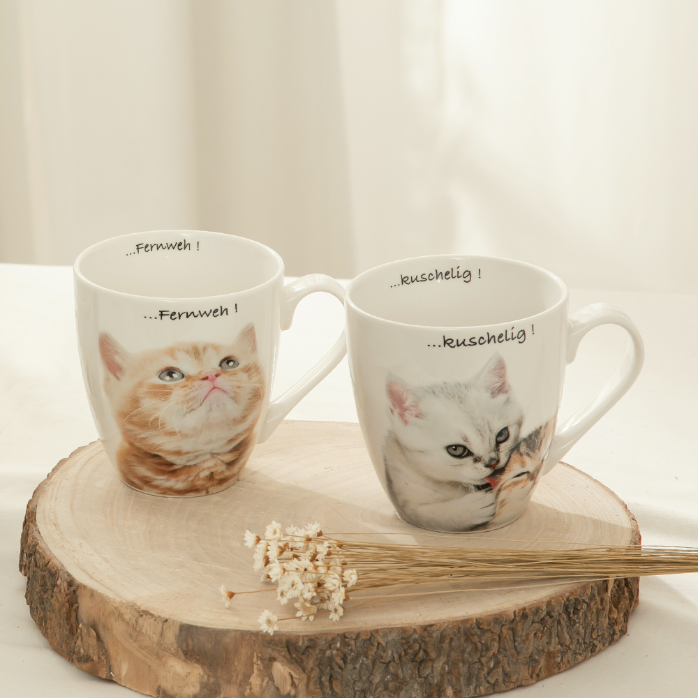 【YU Living】俏皮動物造型陶瓷馬克杯 早餐咖啡杯 600ml-小兔, , large