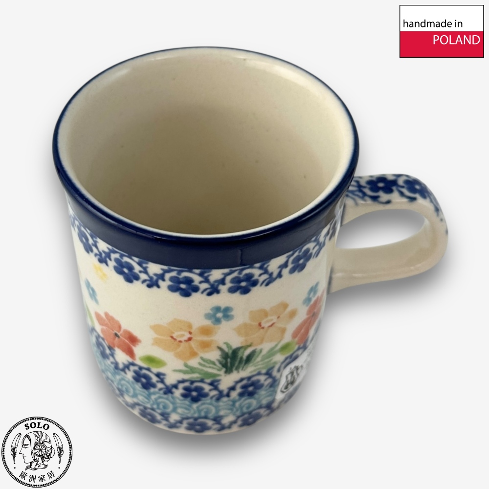【SOLO Vintage】CA Polish Pottery 150ml Mug Spring Blossoms Dance Series Made in Poland, , large