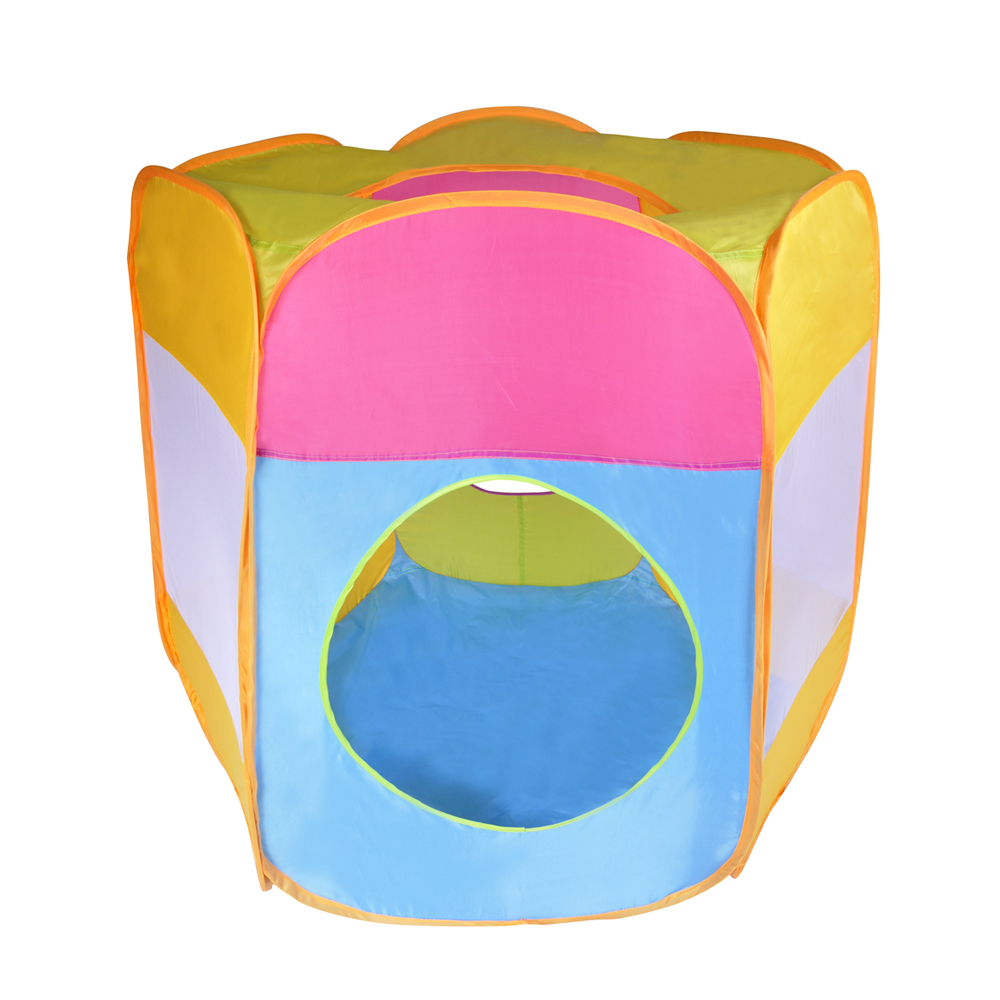 親親 CCTOY 拼貼色彩 六角帳篷球屋 CBH-30 (贈100顆6cm球) CBH-30 黃色, , large