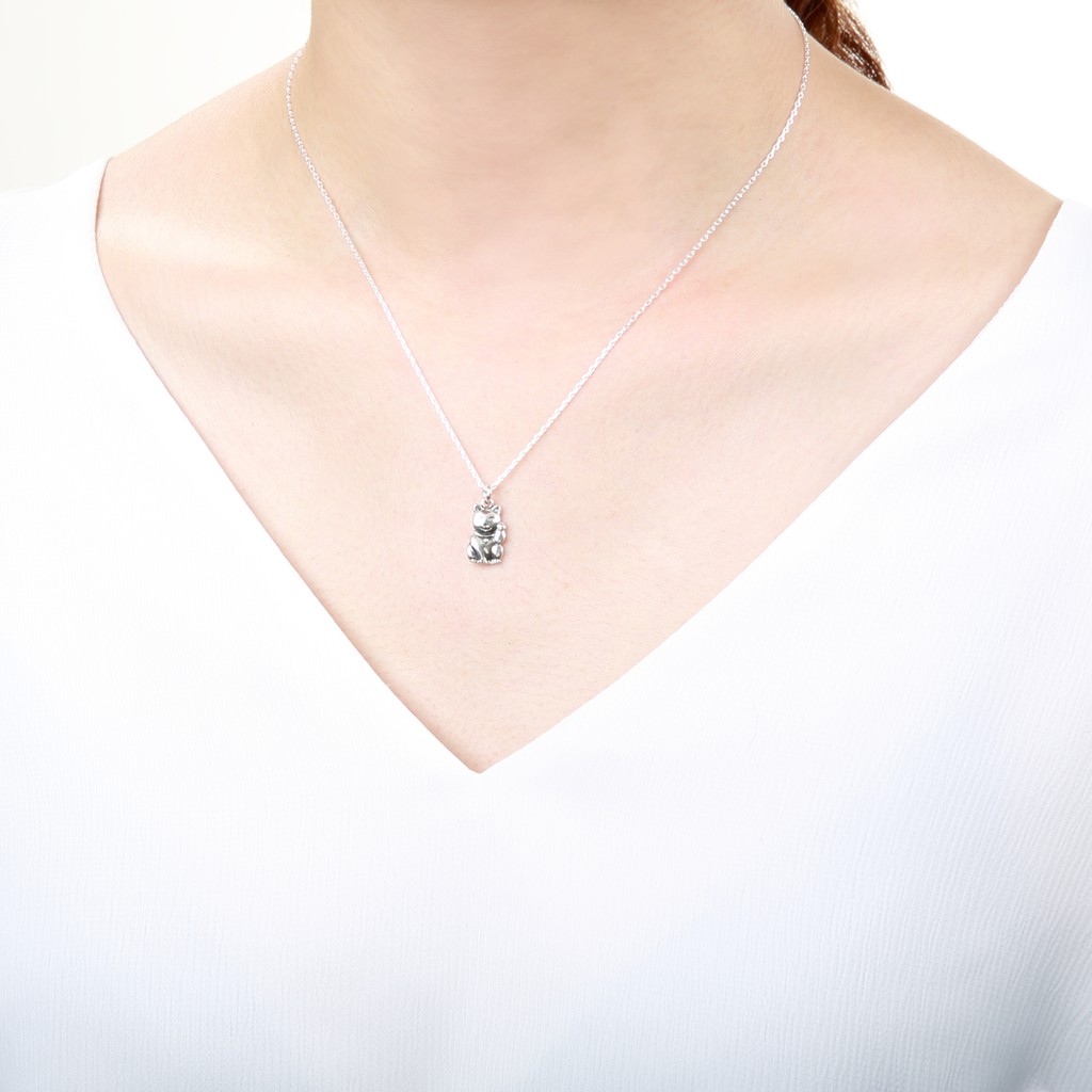 【Angel & Me】Lucky Money Cat Kitten Meow s925 sterling silver necklace gift, , large