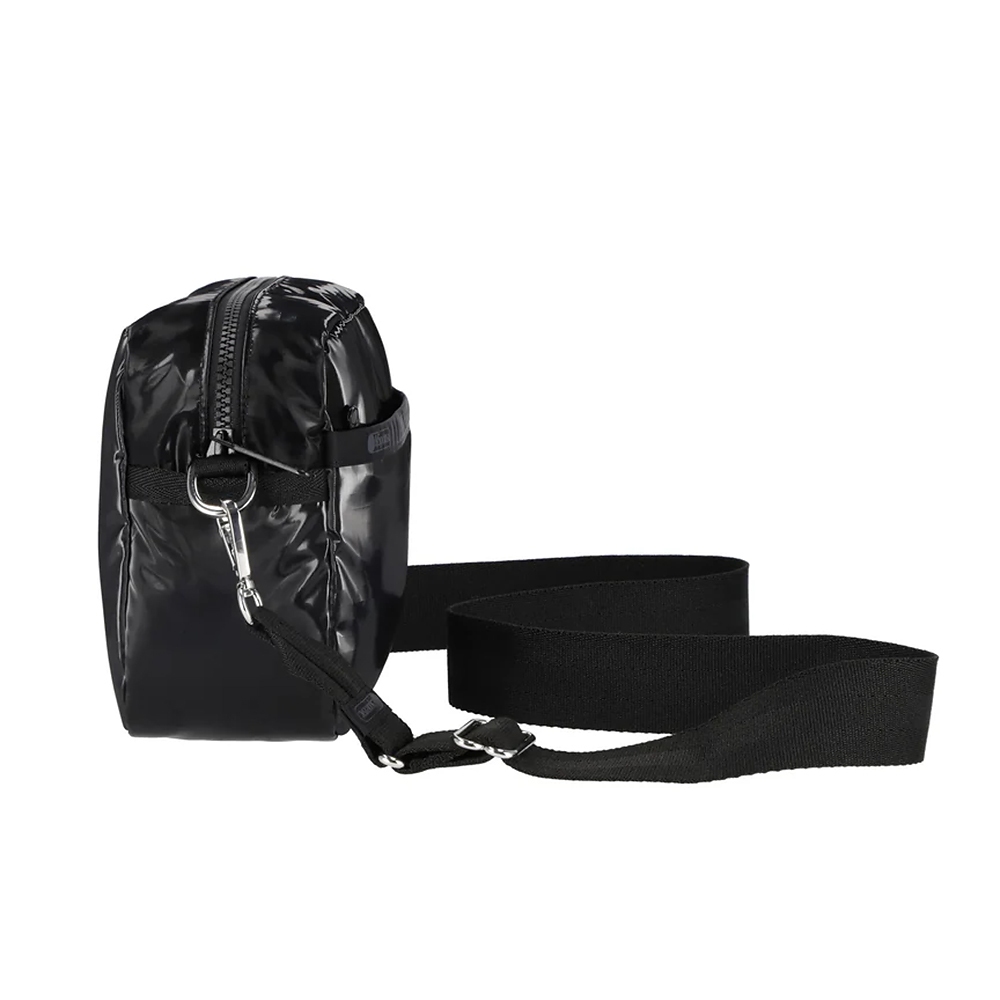 |快速出貨|Lesportsac Deluxe Crossbody 拉鍊斜背包/ 亮面黑, , large